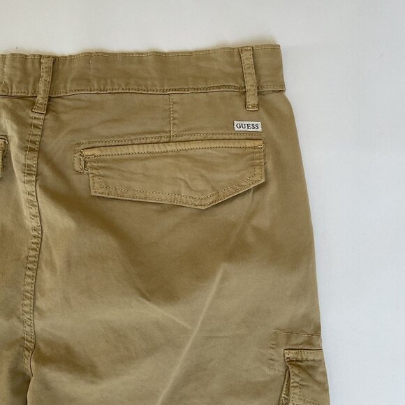 Guess Men’s Lunita Twill Cargo Jeans Utility Fit Crop Leg In Khaki Size 34 - Picture 13 of 14